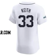 Colt Keith Men's Detroit Tigers White Elite Home Patch Jersey