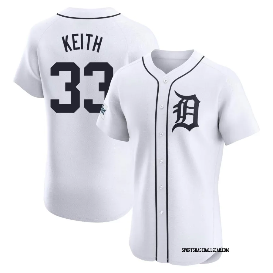 Colt Keith Men's Detroit Tigers White Elite Home Patch Jersey