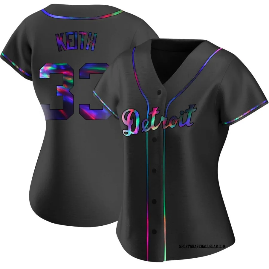 Colt Keith Women's Detroit Tigers Black Holographic Replica Alternate Jersey