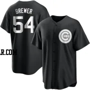 Colten Brewer Men's Chicago Cubs Black/White Replica Jersey