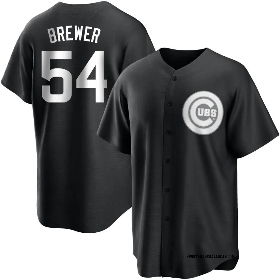 Colten Brewer Men's Chicago Cubs Black/White Replica Jersey