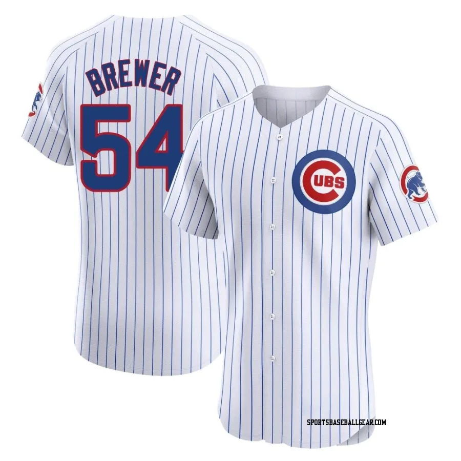 Colten Brewer Men's Chicago Cubs White Elite Home Jersey