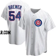 Colten Brewer Men's Chicago Cubs White Replica Home Jersey