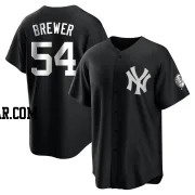 Colten Brewer Men's New York Yankees Black/White Replica Jersey