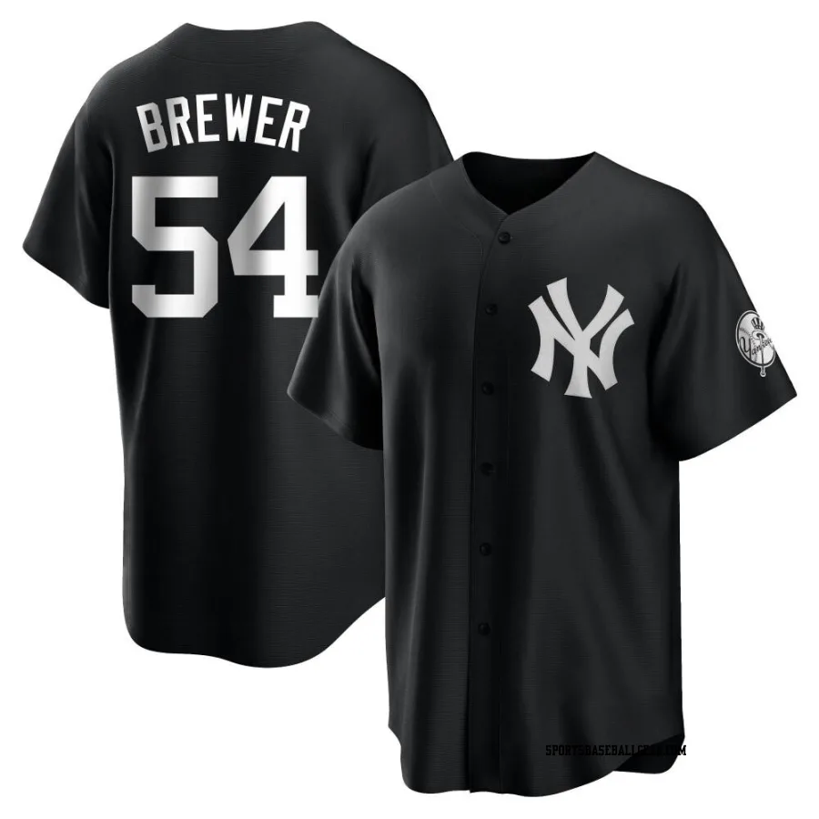 Colten Brewer Youth New York Yankees Black/White Replica Jersey