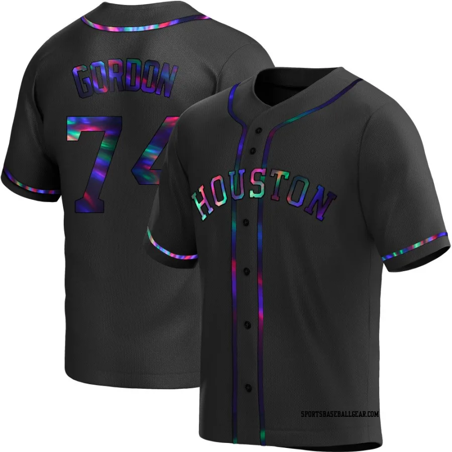 Colton Gordon Men's Houston Astros Black Holographic Replica Alternate Jersey