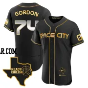 Colton Gordon Men's Houston Astros Black/Gold Authentic 2023 Space City Ready 2 Reign Flex Base Jersey