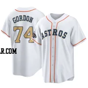 Colton Gordon Men's Houston Astros Gold Replica White 2023 Collection Jersey