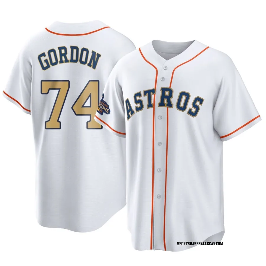 Colton Gordon Men's Houston Astros Gold Replica White 2023 Collection Jersey