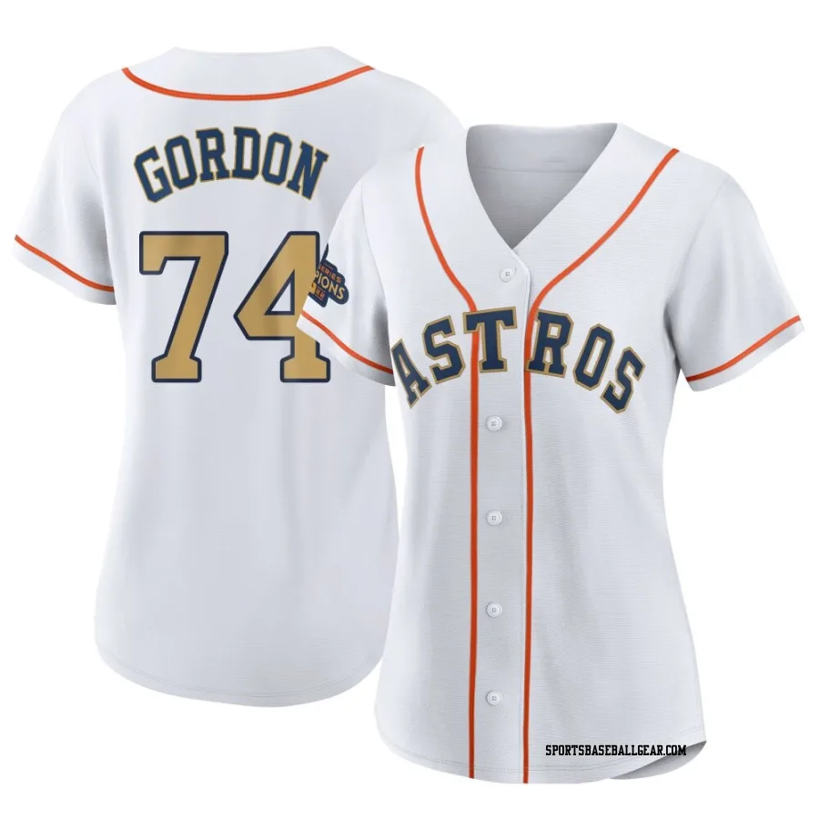 Colton Gordon Women's Houston Astros Gold Authentic White 2023 Collection Jersey