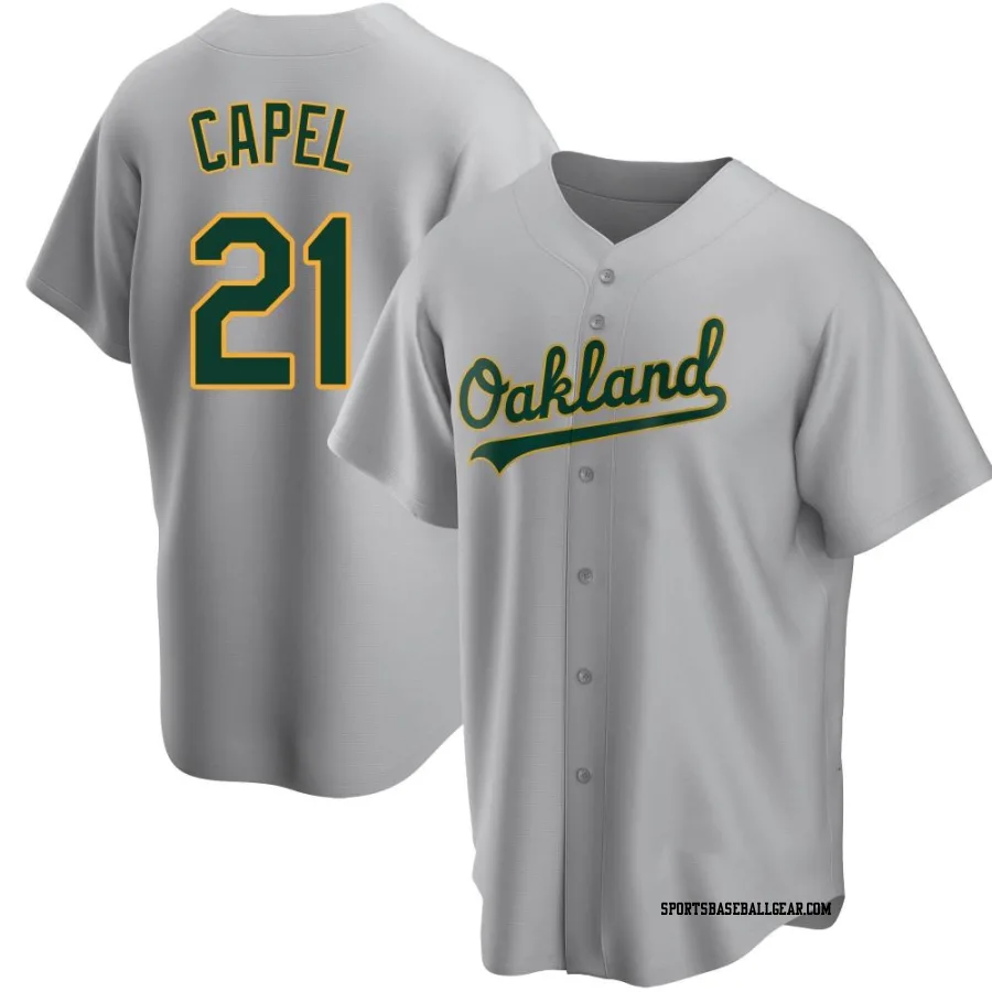 Conner Capel Men's Oakland Athletics Gray Replica Road Jersey