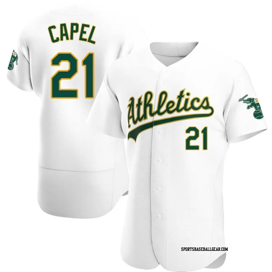 Conner Capel Men's Oakland Athletics White Authentic Home Jersey