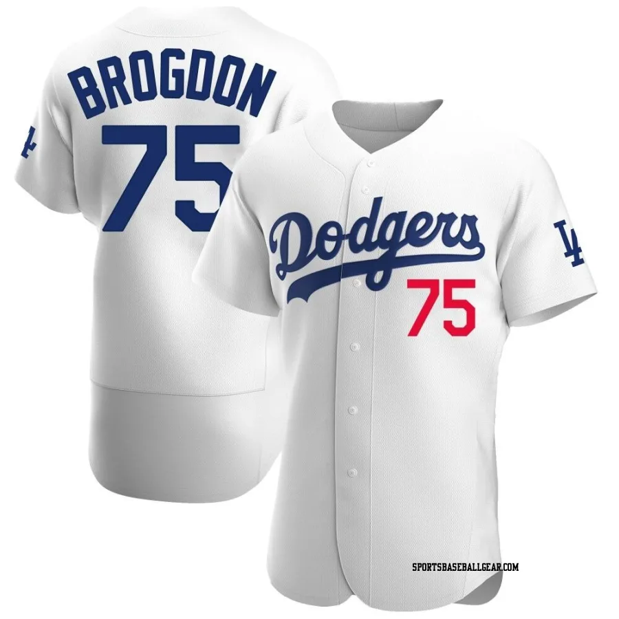 Connor Brogdon Men's Los Angeles Dodgers White Authentic Home Jersey