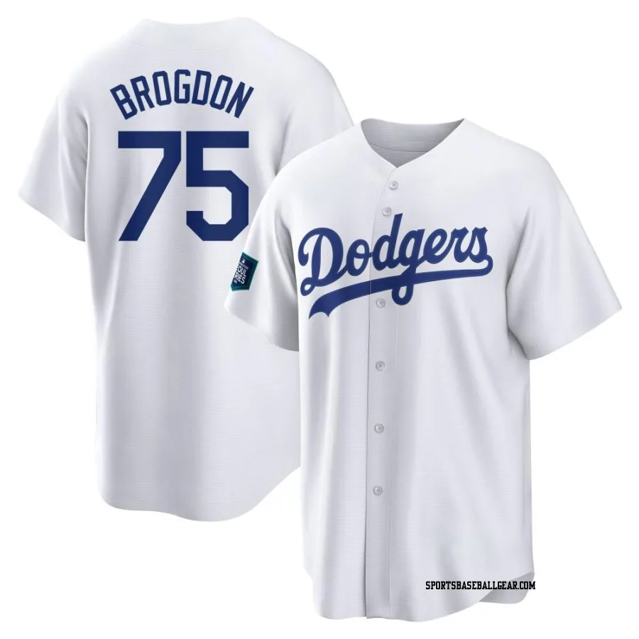 Connor Brogdon Men's Los Angeles Dodgers White Replica 2024 World Tour Seoul Series Home Jersey