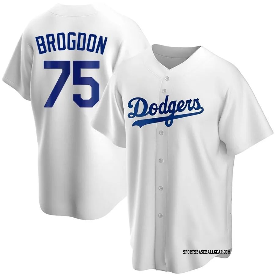 Connor Brogdon Men's Los Angeles Dodgers White Replica Home Jersey