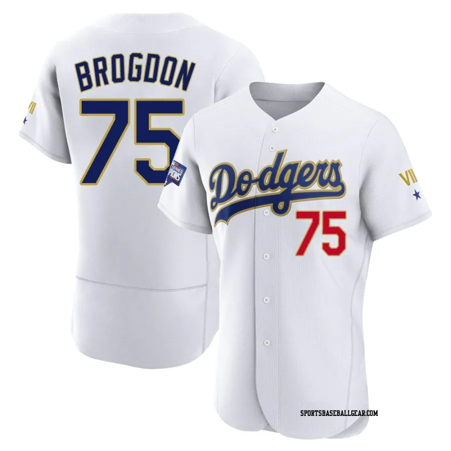 Connor Brogdon Men's Los Angeles Dodgers White/Gold Authentic 2021 Gold Program Player Jersey