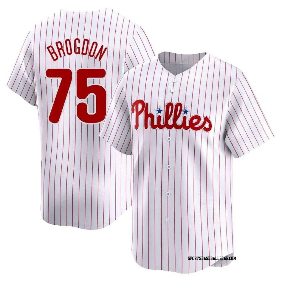 Connor Brogdon Men's Philadelphia Phillies White Limited Home Jersey