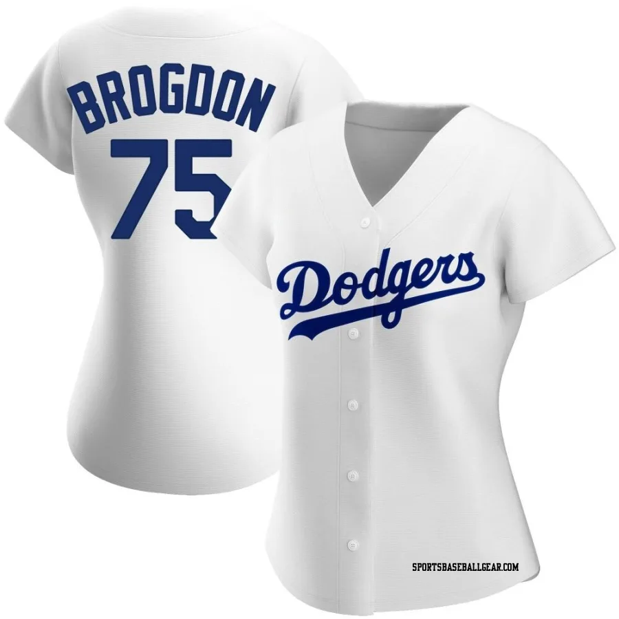 Connor Brogdon Women's Los Angeles Dodgers White Authentic Home Jersey