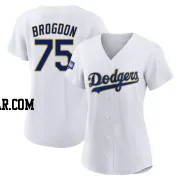 Connor Brogdon Women's Los Angeles Dodgers White/Gold Authentic 2021 Gold Program Player Jersey