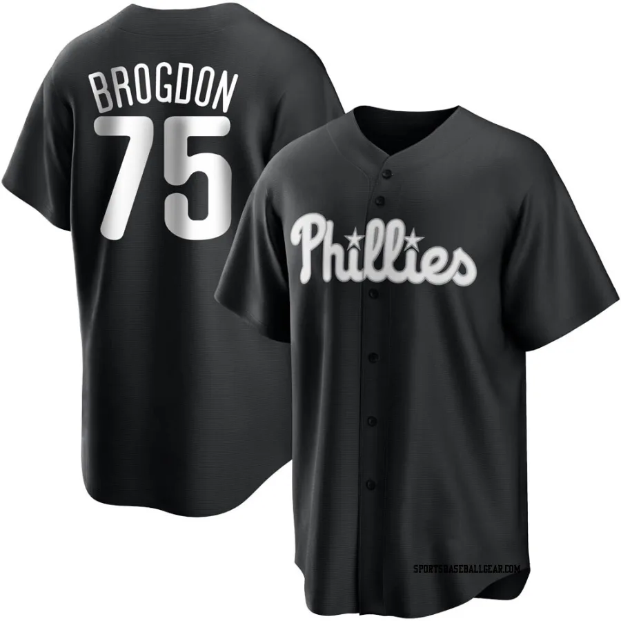 Connor Brogdon Youth Philadelphia Phillies Black/White Replica Jersey