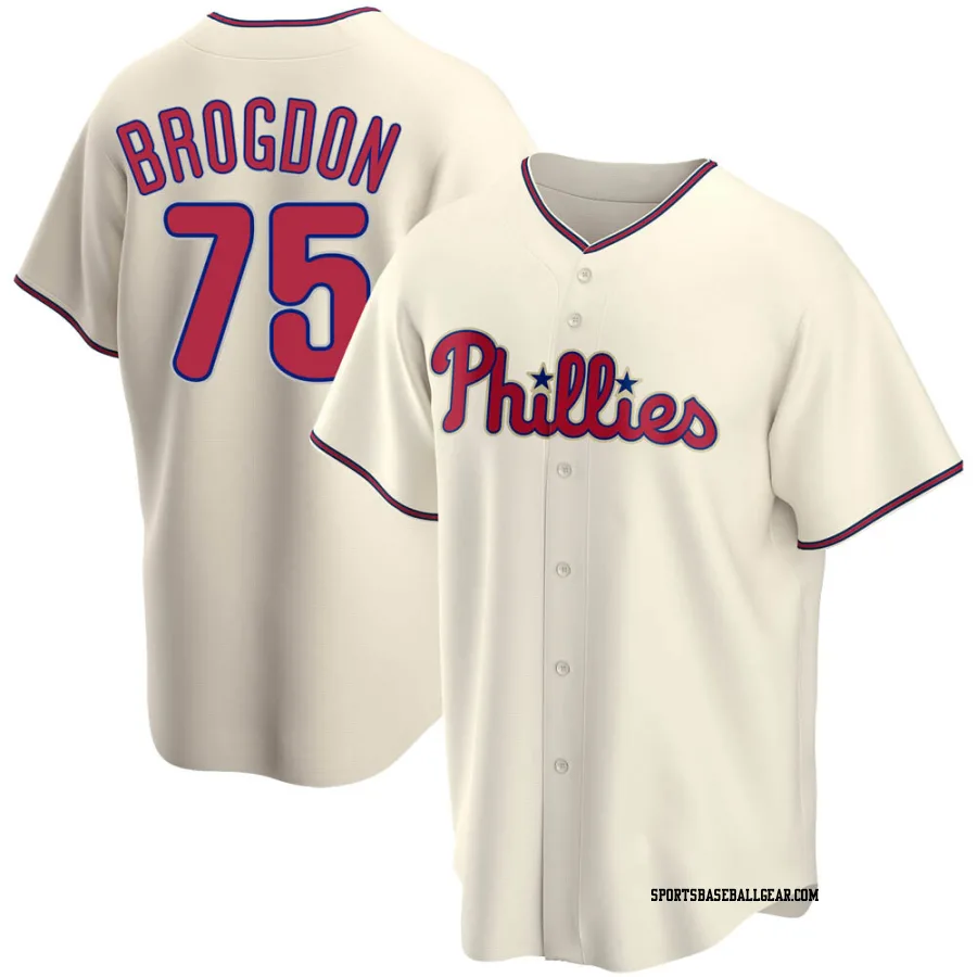 Connor Brogdon Youth Philadelphia Phillies Cream Replica Alternate Jersey