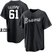 Connor Gillispie Men's Atlanta Braves Black/White Replica Jersey