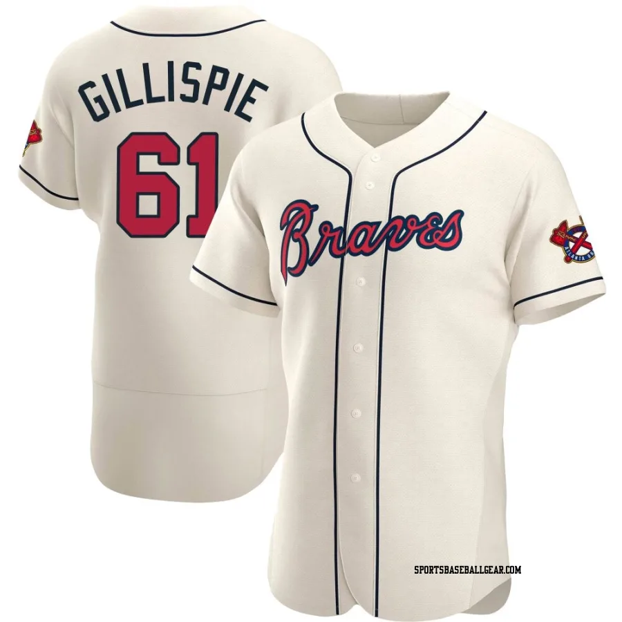 Connor Gillispie Men's Atlanta Braves Cream Authentic Alternate Jersey