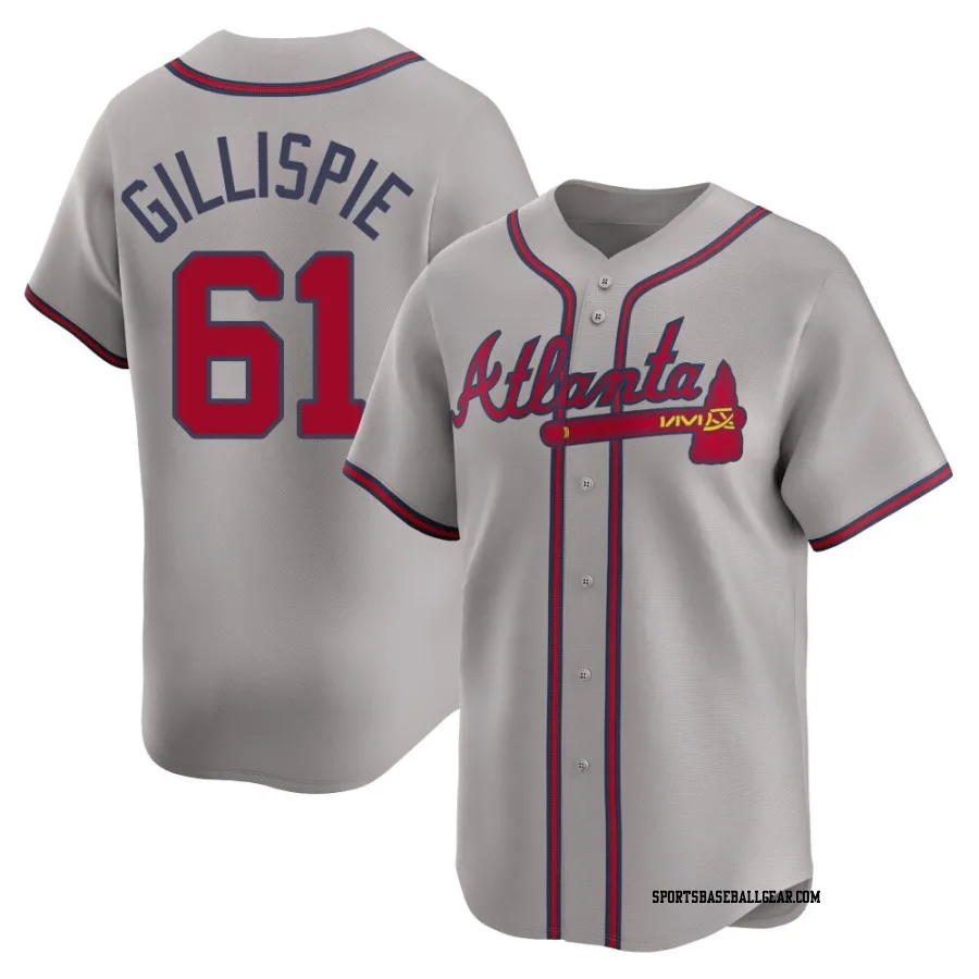 Connor Gillispie Men's Atlanta Braves Gray Limited Away Jersey