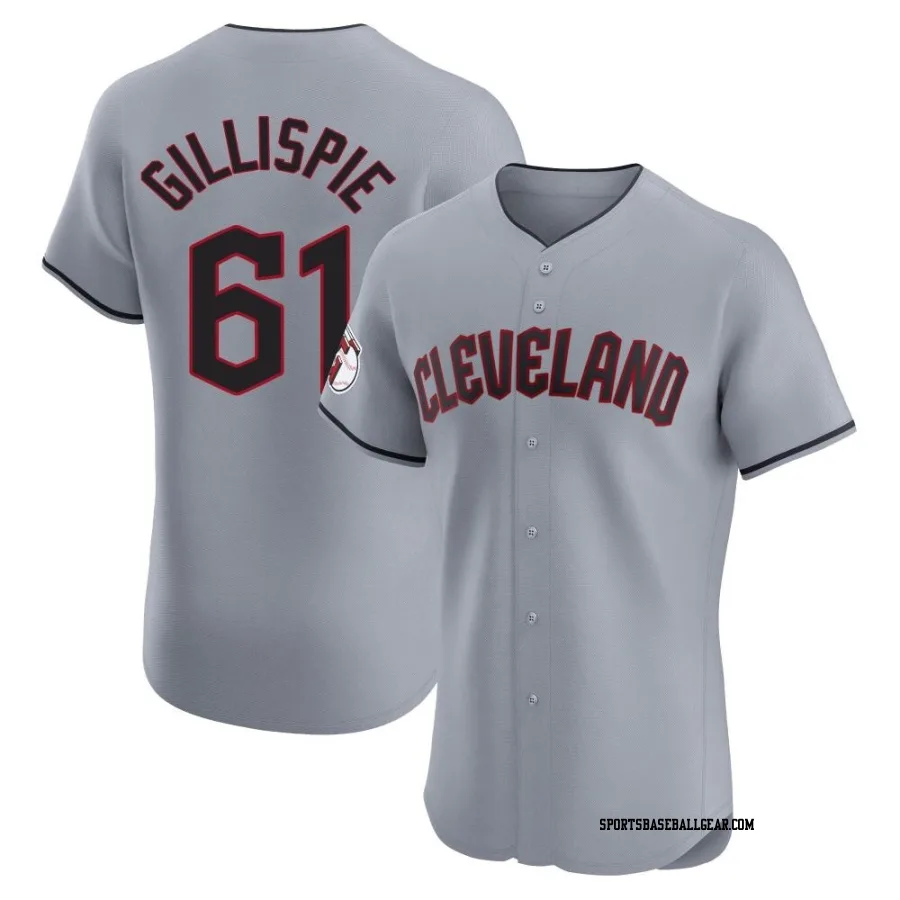 Connor Gillispie Men's Cleveland Guardians Gray Elite Road Jersey