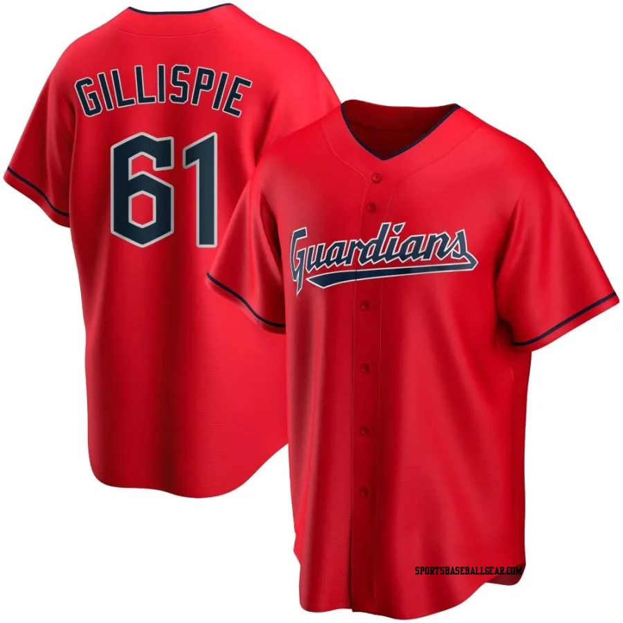 Connor Gillispie Men's Cleveland Guardians Red Replica Alternate Jersey