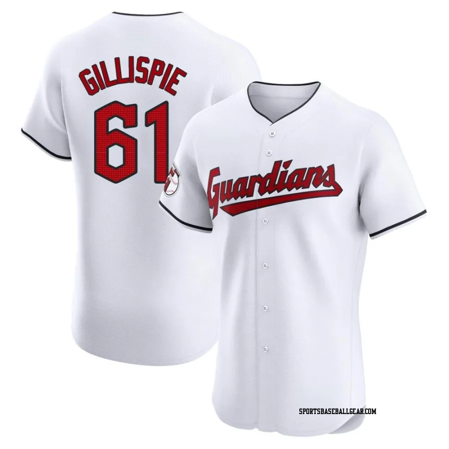 Connor Gillispie Men's Cleveland Guardians White Elite Home Jersey