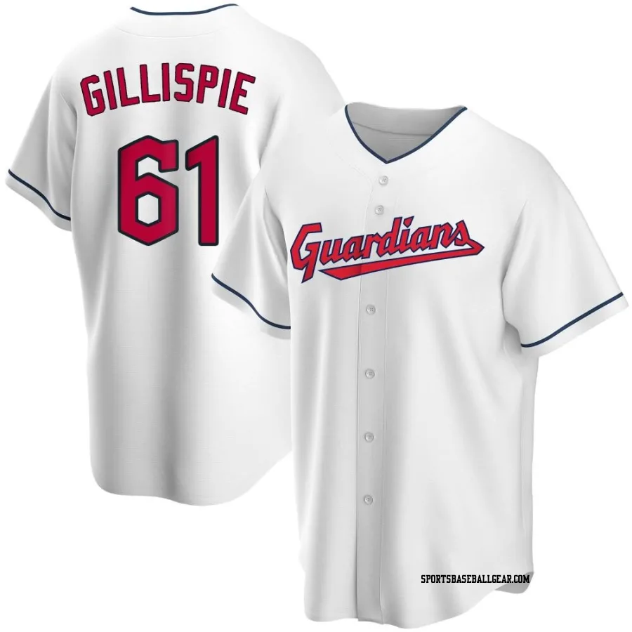 Connor Gillispie Men's Cleveland Guardians White Replica Home Jersey