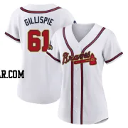 Connor Gillispie Women's Atlanta Braves Gold Authentic White 2022 Program Jersey