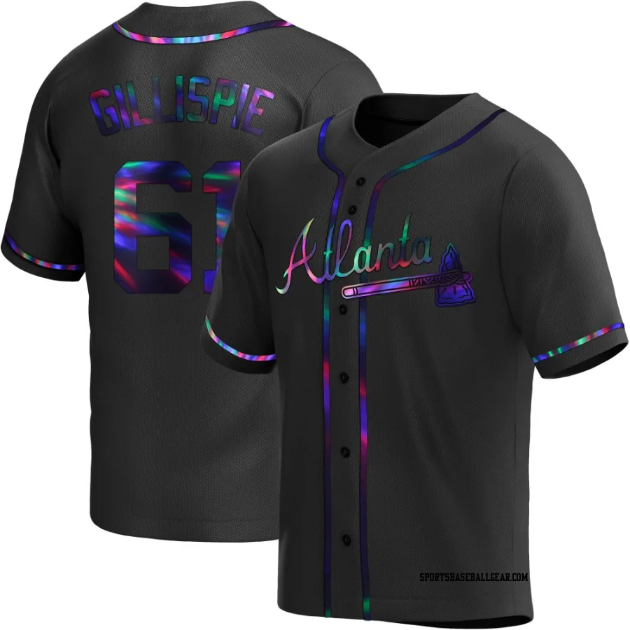 Connor Gillispie Youth Atlanta Braves Black Holographic Replica Alternate Jersey