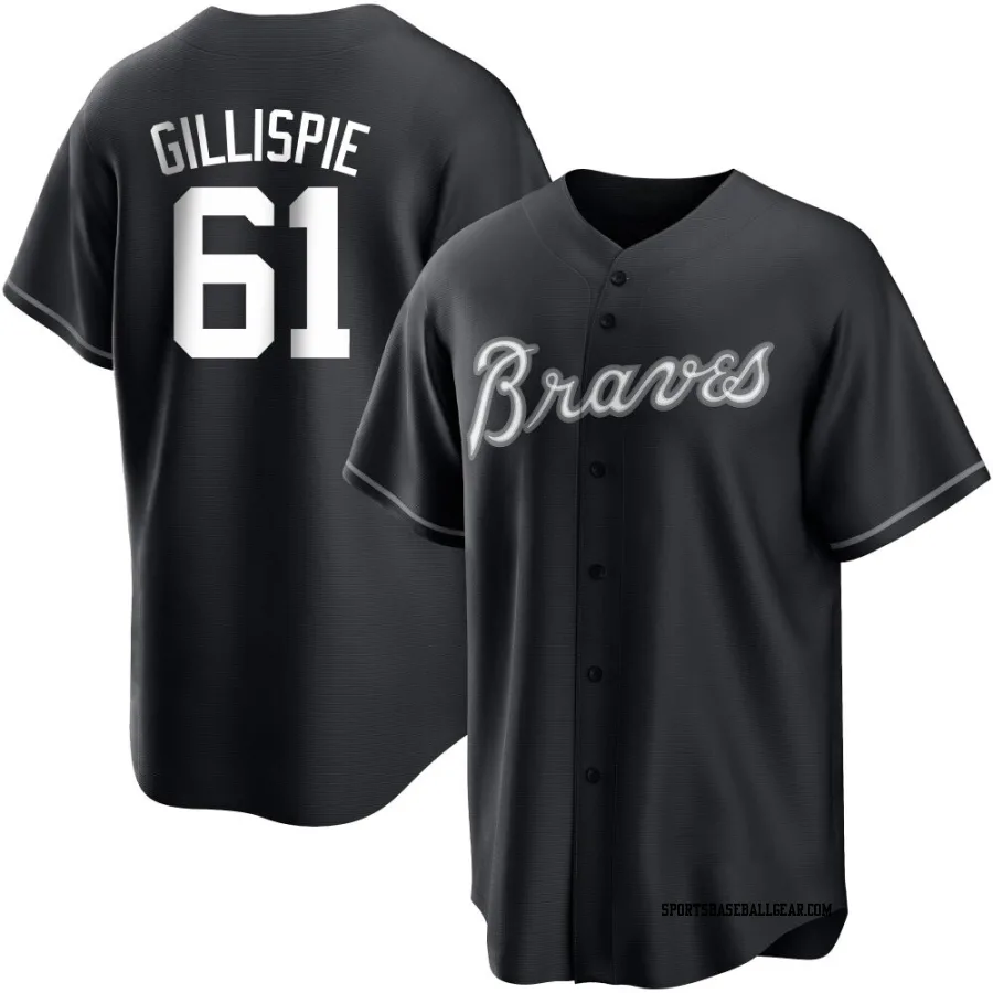 Connor Gillispie Youth Atlanta Braves Black/White Replica Jersey