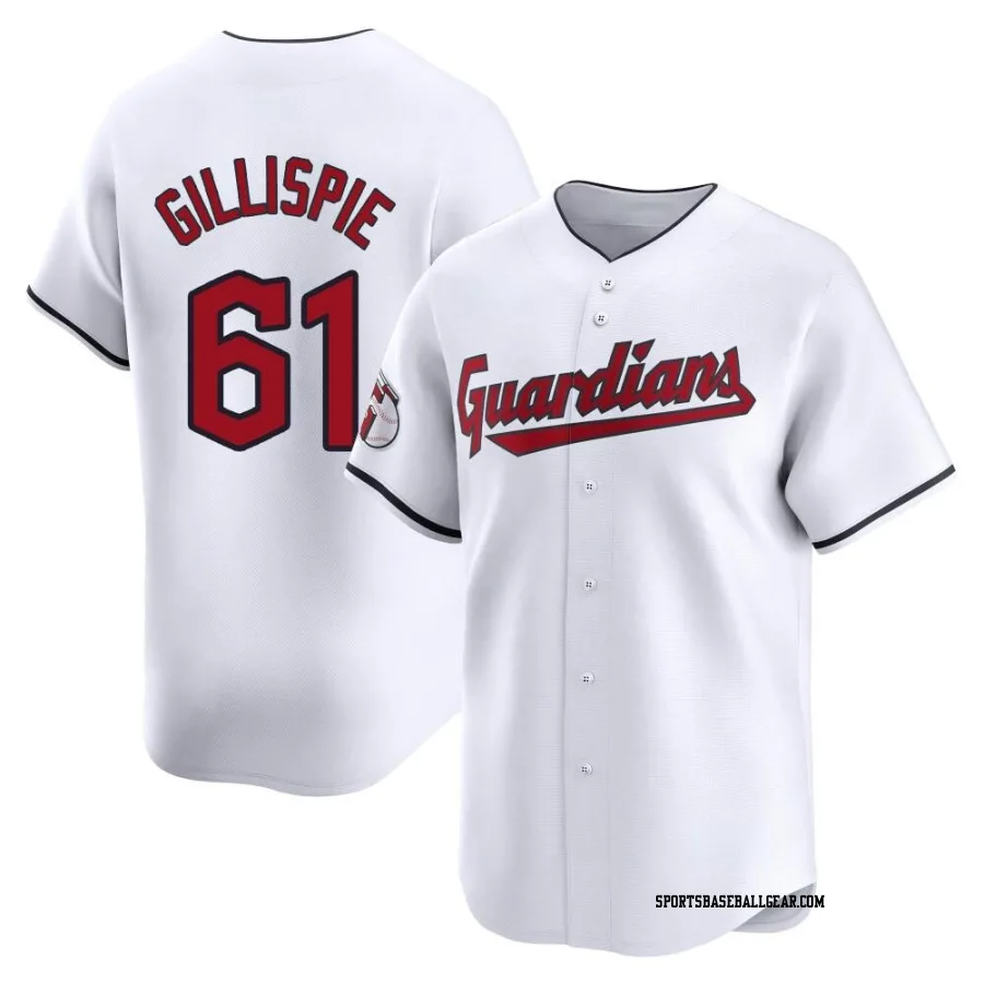 Connor Gillispie Youth Cleveland Guardians White Limited Home Jersey