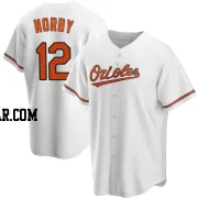 Connor Norby Men's Baltimore Orioles White Replica Home Jersey