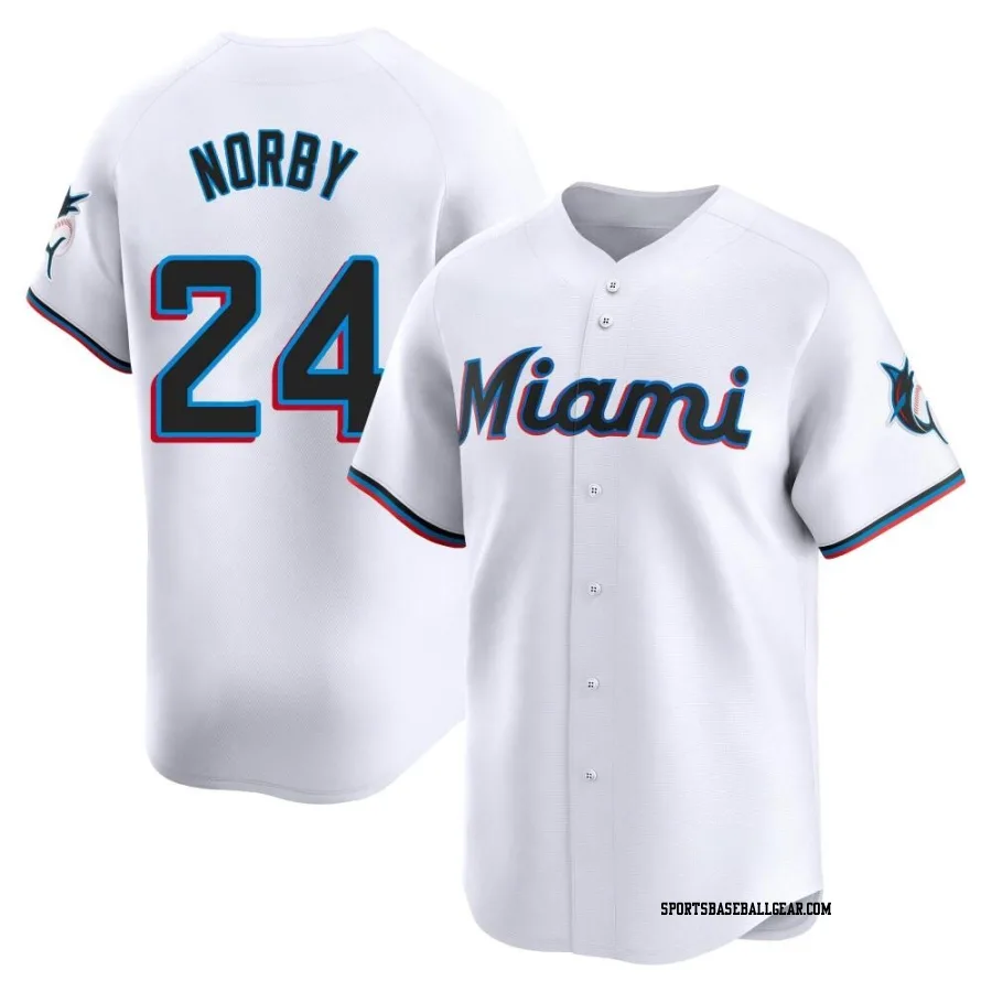 Connor Norby Youth Miami Marlins White Limited Home Jersey