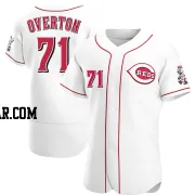 Connor Overton Men's Cincinnati Reds White Authentic Home Jersey