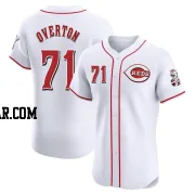 Connor Overton Men's Cincinnati Reds White Elite Home Jersey