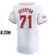 Connor Overton Men's Cincinnati Reds White Elite Home Patch Jersey