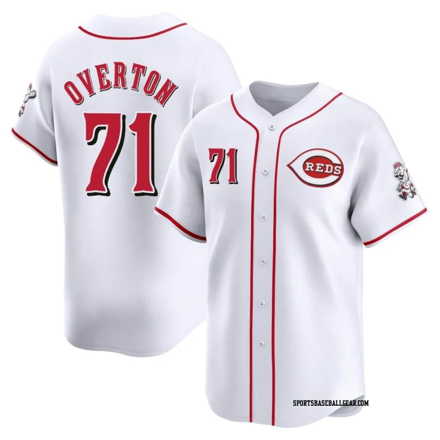 Connor Overton Men's Cincinnati Reds White Limited Home Jersey