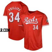 Connor Phillips Men's Cincinnati Reds Red Limited Alternate Jersey