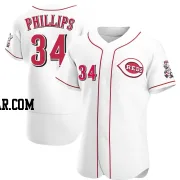 Connor Phillips Men's Cincinnati Reds White Authentic Home Jersey