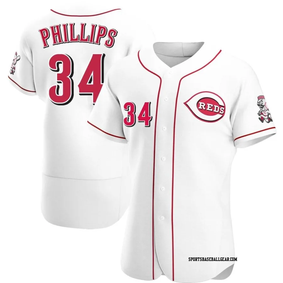 Connor Phillips Men's Cincinnati Reds White Authentic Home Jersey