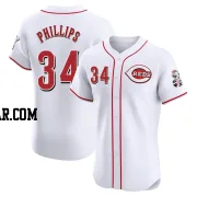 Connor Phillips Men's Cincinnati Reds White Elite Home Jersey