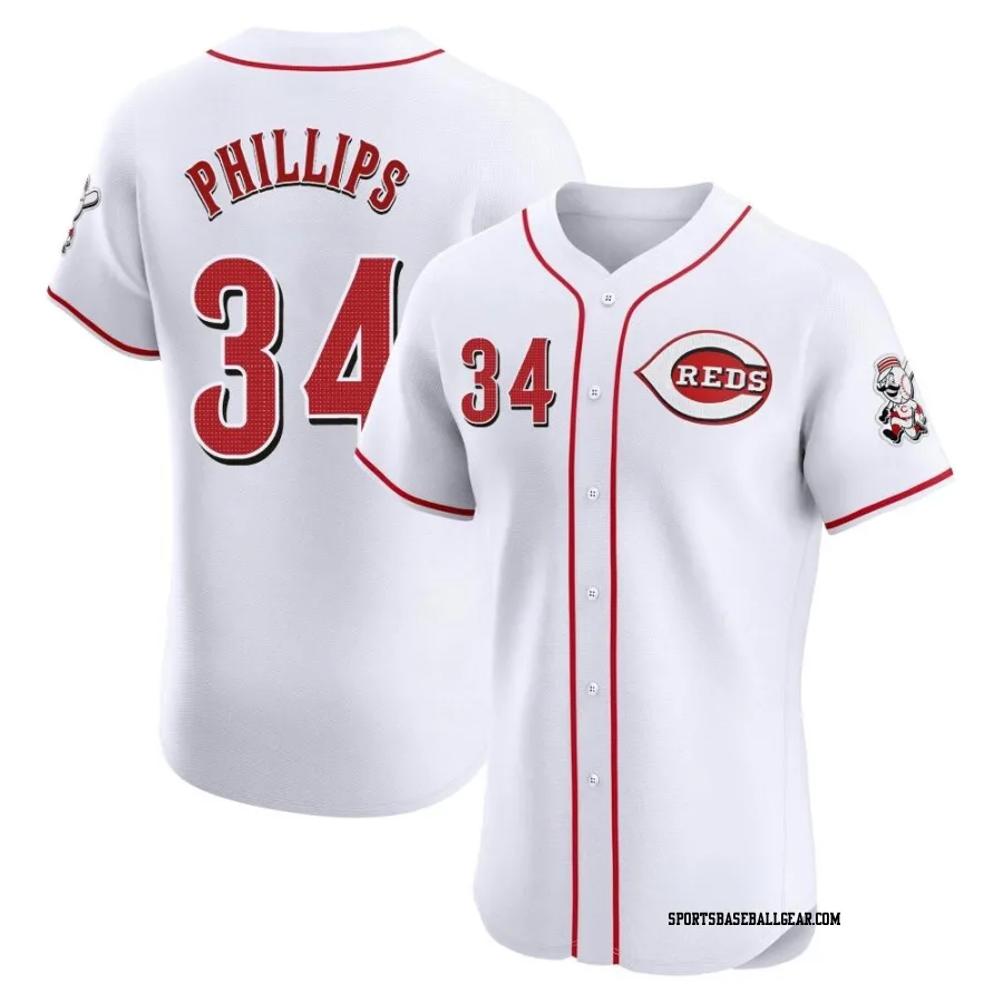 Connor Phillips Men's Cincinnati Reds White Elite Home Jersey