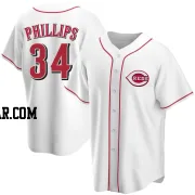 Connor Phillips Youth Cincinnati Reds White Replica Home Jersey