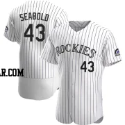 Connor Seabold Men's Colorado Rockies White Authentic Home Jersey