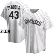 Connor Seabold Men's Colorado Rockies White Replica Home Jersey